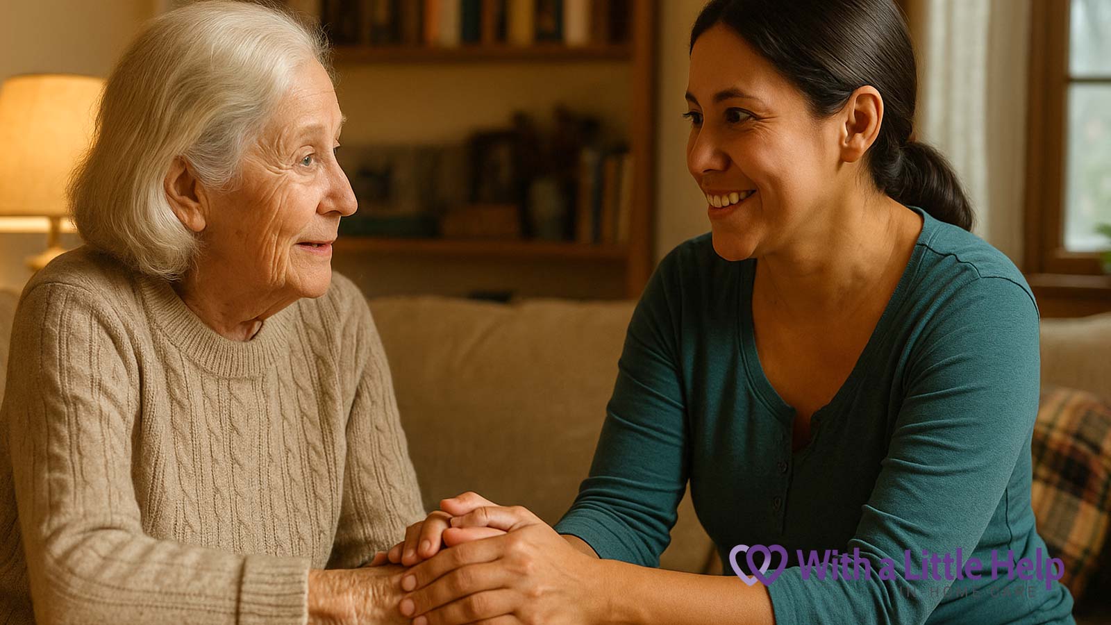 Senior with cognitive impairments and a home caregiver